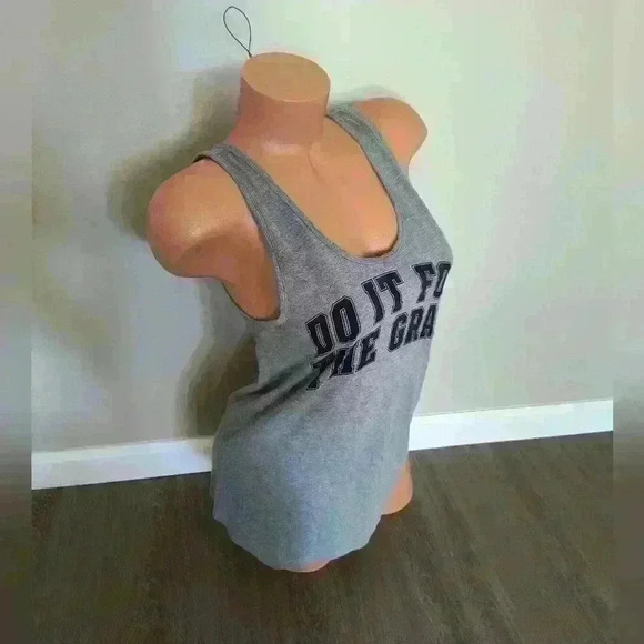 Women's Do It For The Gram Victoria's Secret Pink Criss Cross Tank Top XS Gray - Picture 6 of 7